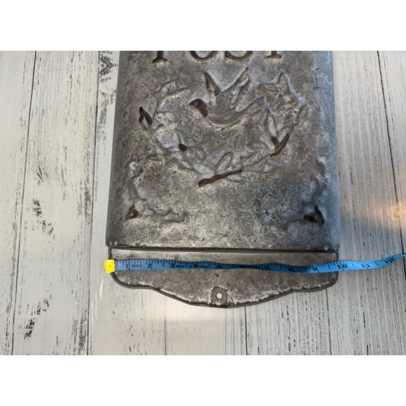 Country Mail Post French Letter Box w/ Bird Motif Wall Mount Cottage Core - Picture 4 of 5